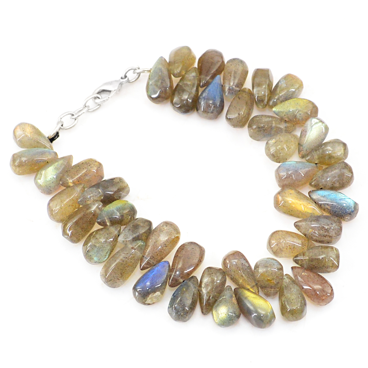 FABULOUS MOST ELEGANT 201.15 CTS NATURAL RARE BLUE LABRADORITE BEADS BRACELET