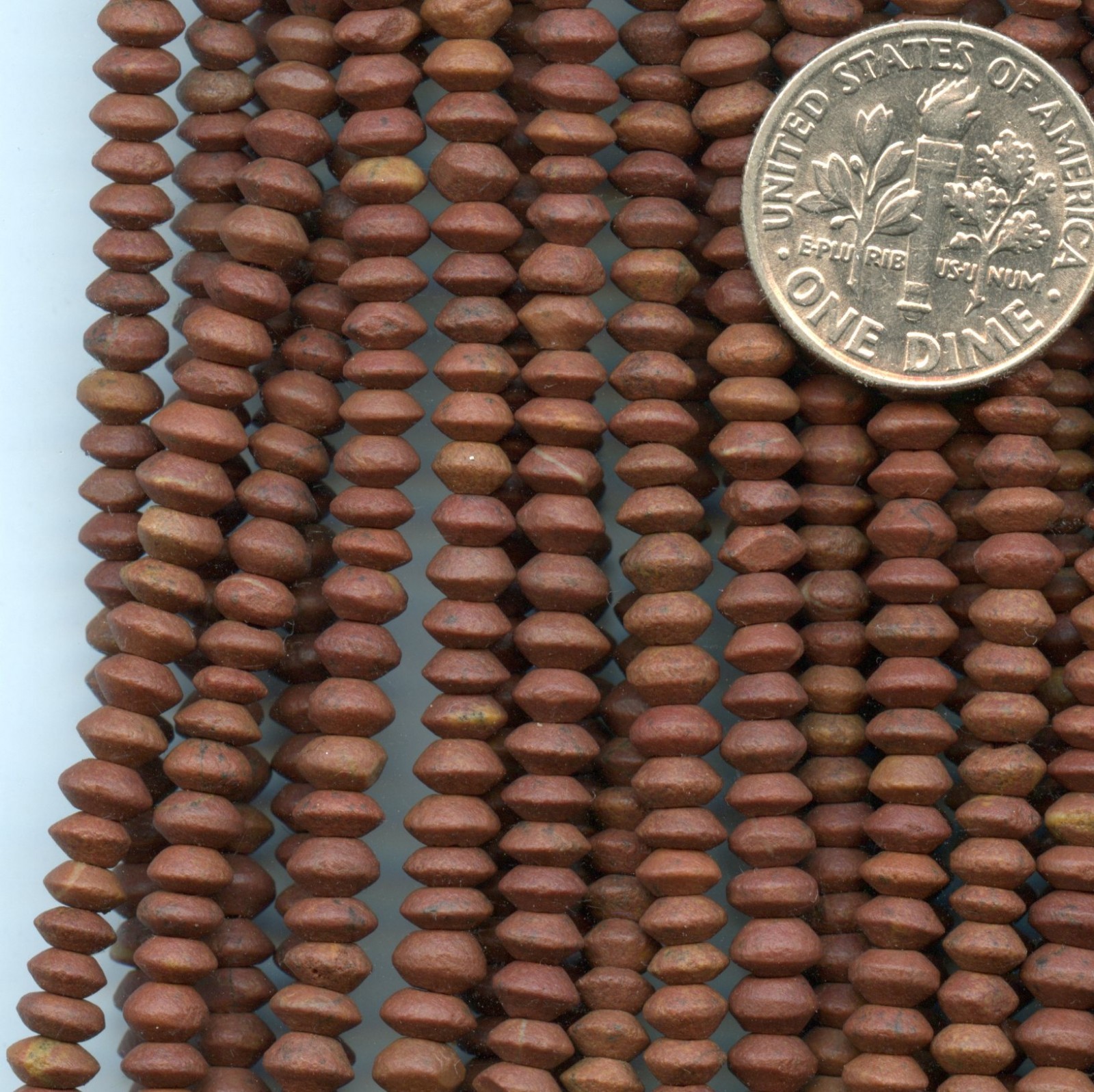 AFGHANISTAN BROWN STONE small Saucer Rondelles ~3x4mm 14″ strand Matte Finish