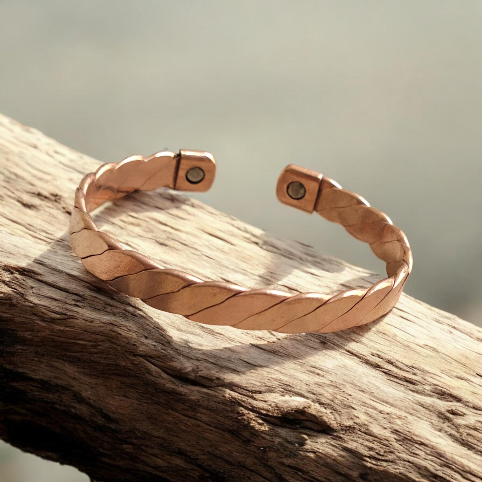 2 Pack Pure Copper Magnetic Bracelet Arthritis Pain Energy Therapy Cuff New