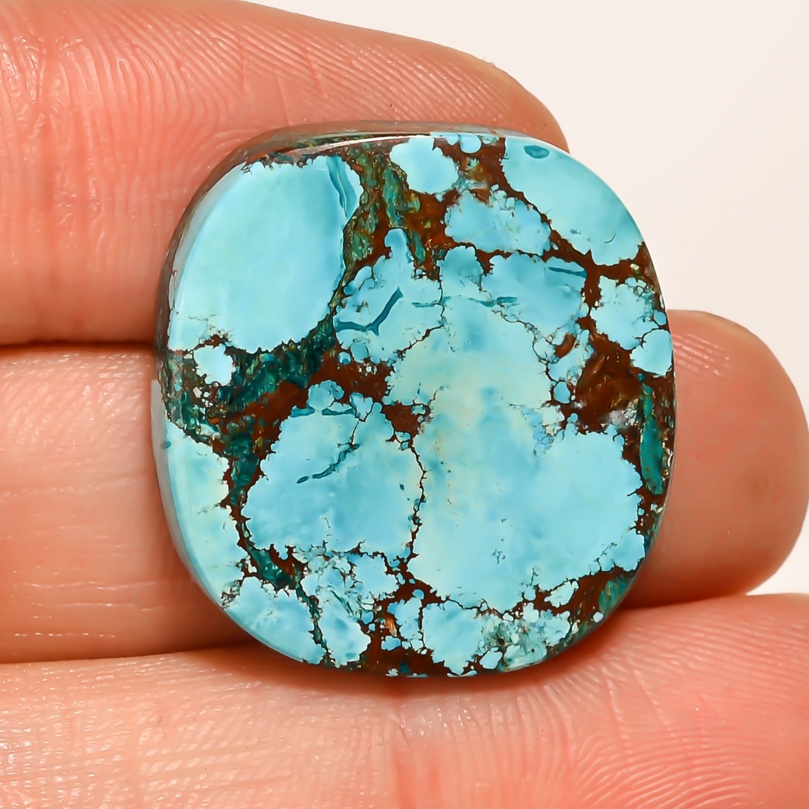 29.00 CTS Beautiful NATURAL TIBET TURQUOISE Cushion Cabochon Gemstone 22X24X5 mm