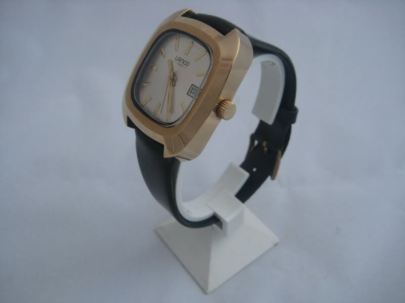 NOS NEW VINTAGE SWISS MECHANICAL HAND WINDING WATER RESIST BIG LANCO MEN’S WATCH