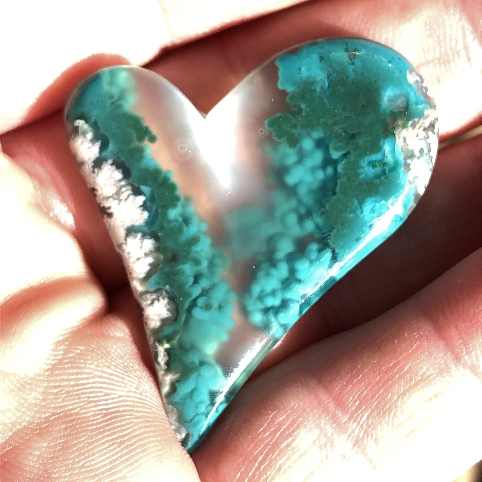 49 CT Museum Grade Gem Silica Chrysocolla Stalagmite Stalagtite Quartz Cabochon
