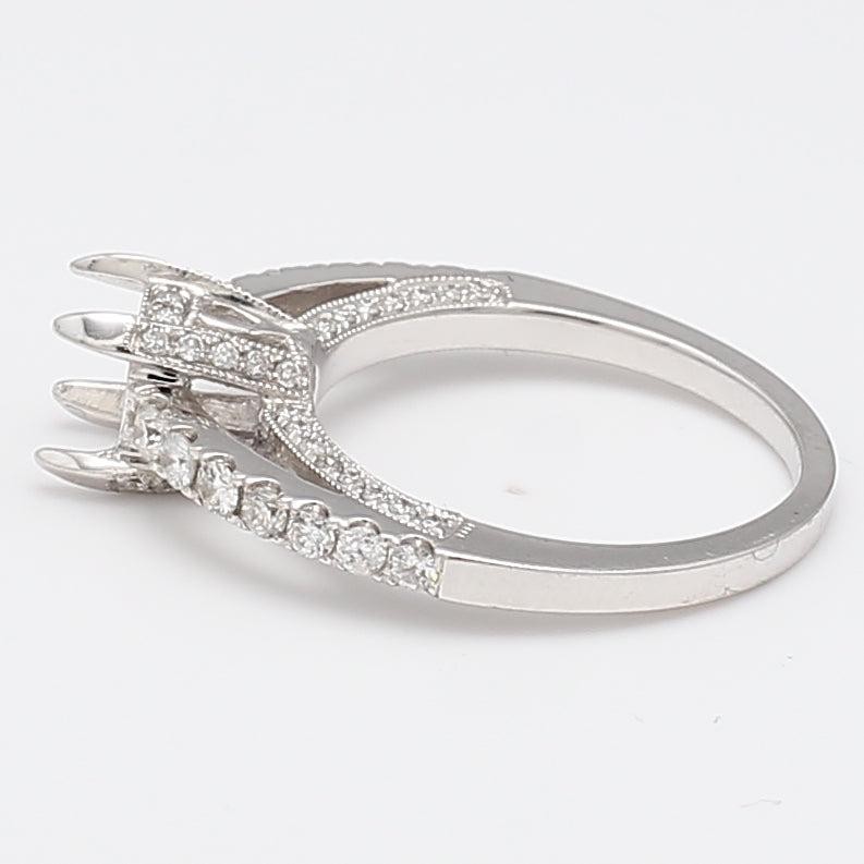 0.50 Carat Round Brilliant G VS1 Diamond 14k WG Semi Mount Ring
