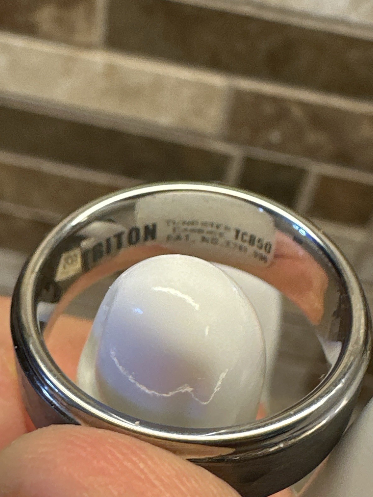 Triton Tungsten Hammered Size 10 Ring