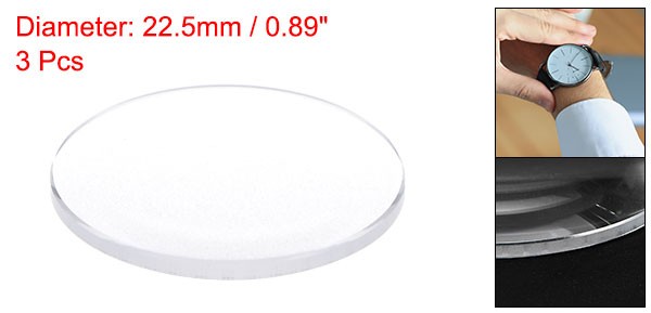 3pcs Watch Glass Lens 22.5mm Round Clear Crystal Lens for Watchmaker Repair
