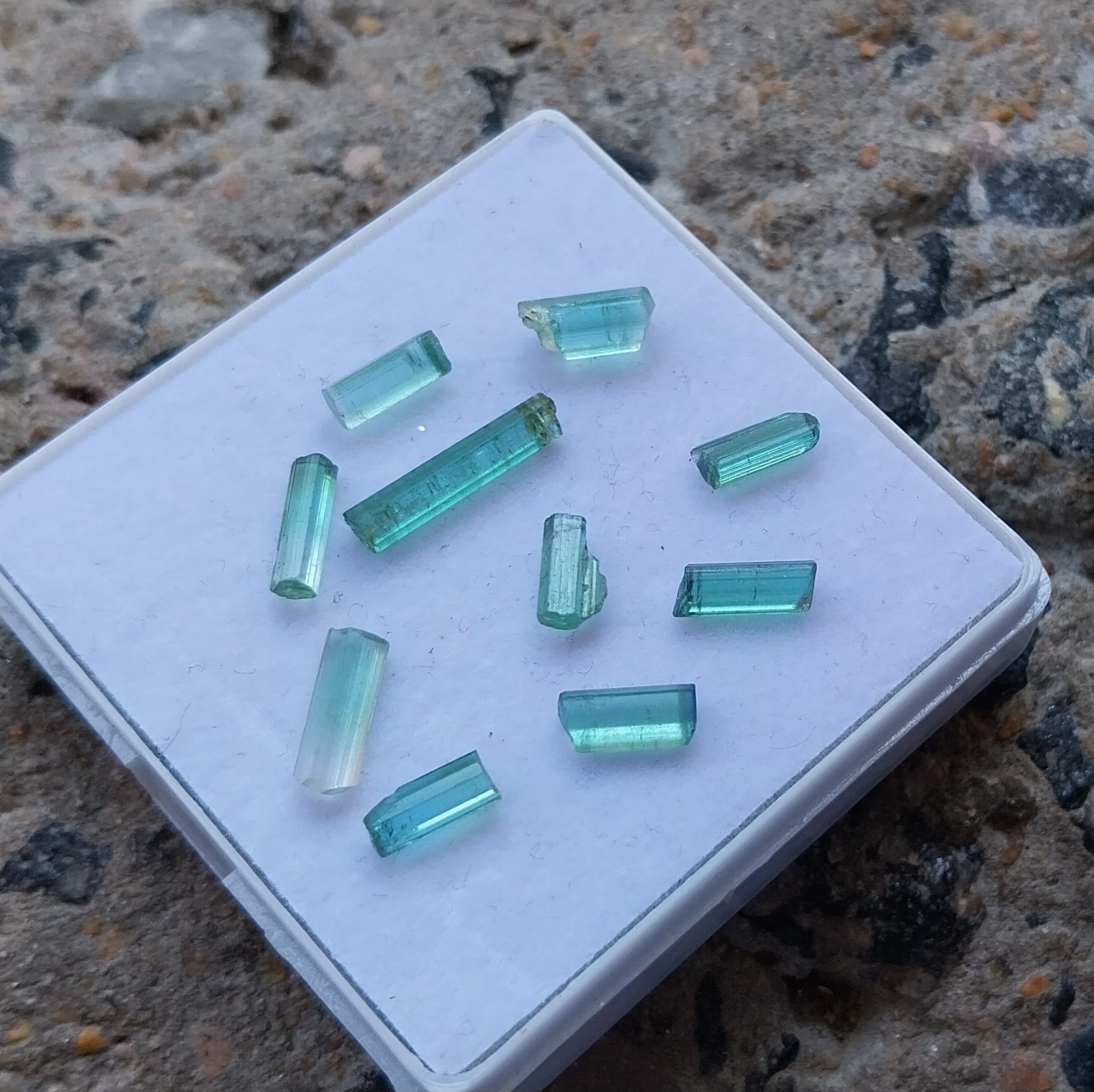 8.5 Ct 7 to 14.5 MM Natural Blue Tourmaline RAW Rough Pencil 10 Piece Lot
