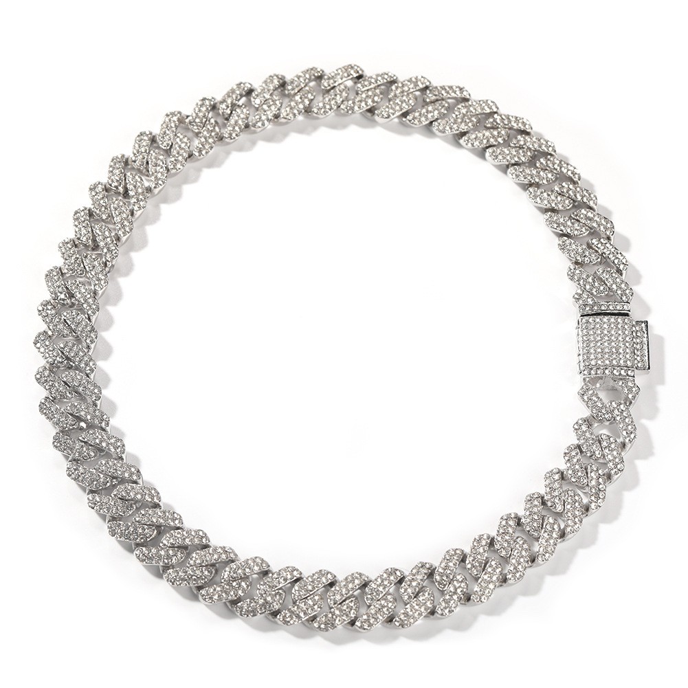 13MM Gold Plated Zinc Alloy Iced CZ Out Miami Cuban Link Chain Or Bracelet