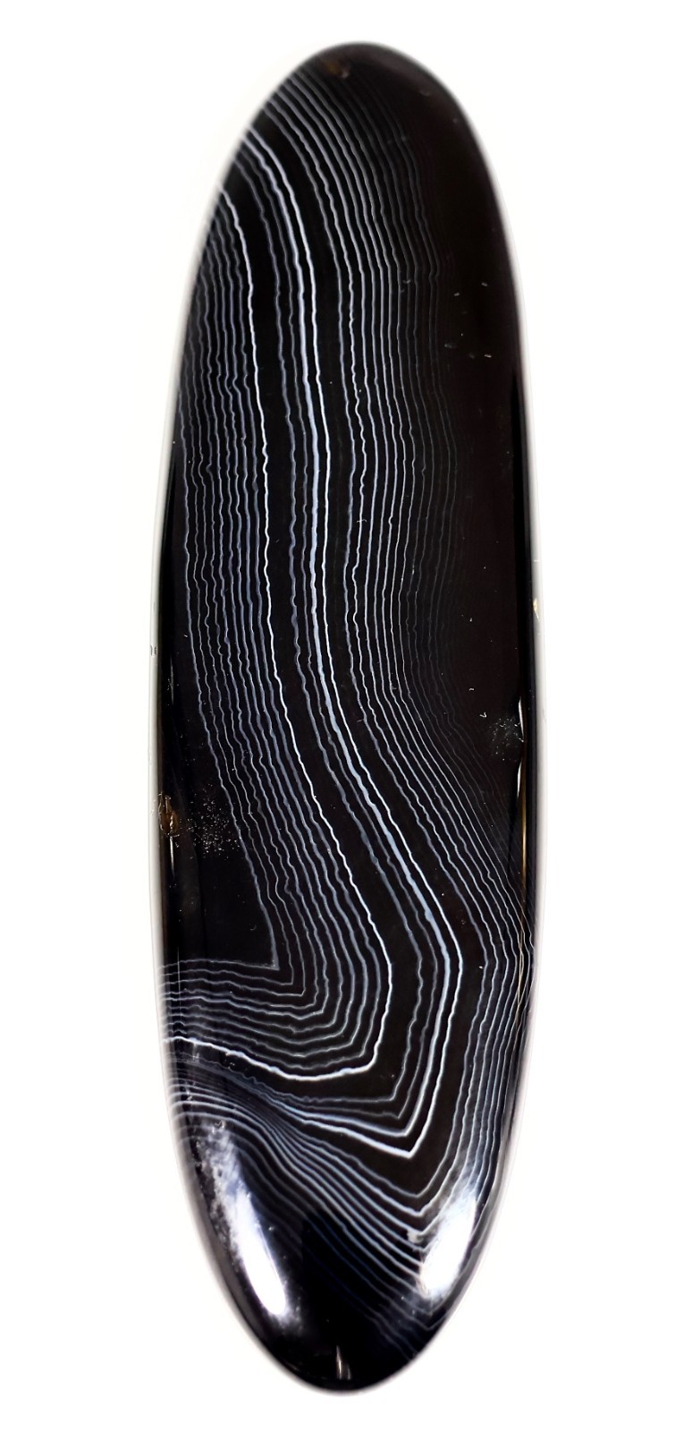 247 Ct 7X31X113 mm Natural Black Botswana Agate Oval Cabochon Gemstone HY-33