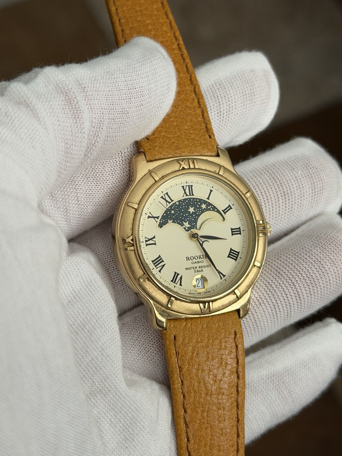 Rare Vintage Casio Rookie RKT-5015 Moon Phase Men’s Classic Dress Watch JDM 80s
