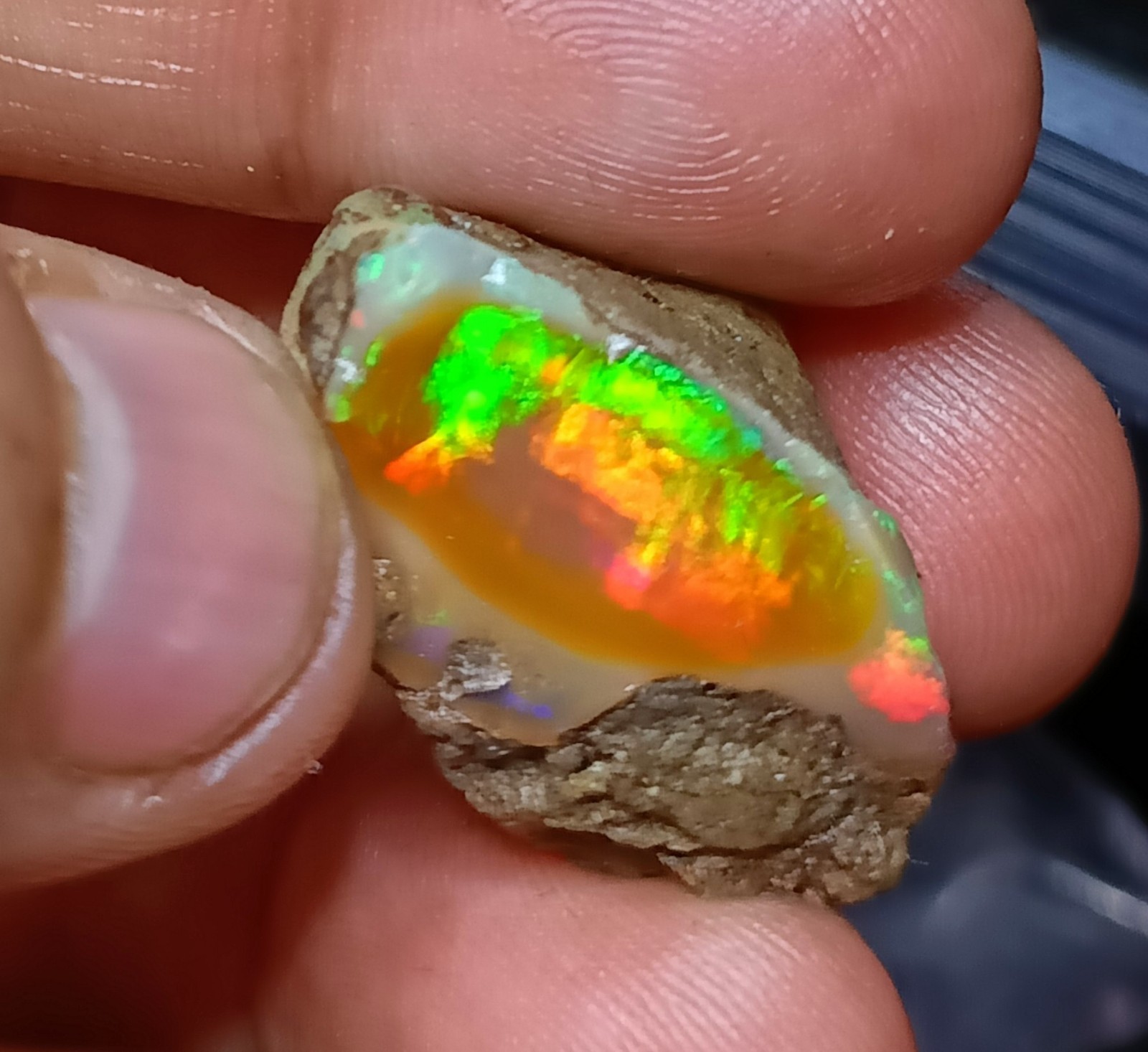 34 Carat, Natural Ethiopian Opal Raw Rough, Flashy Gemstone.