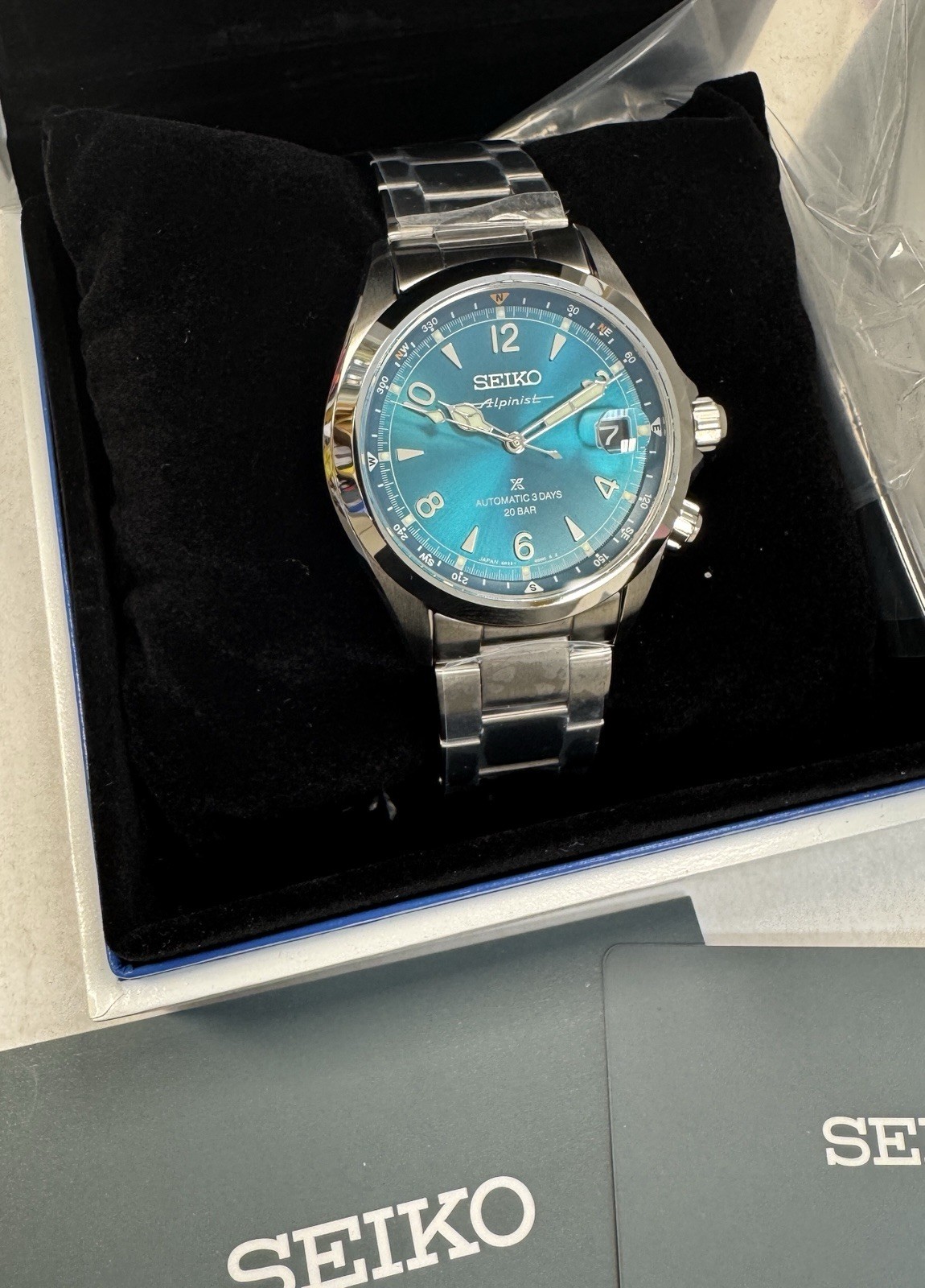 Seiko Prospex Alpinist Teal Dial Steel Bracelet Watch SPB503 New With Tag Japan
