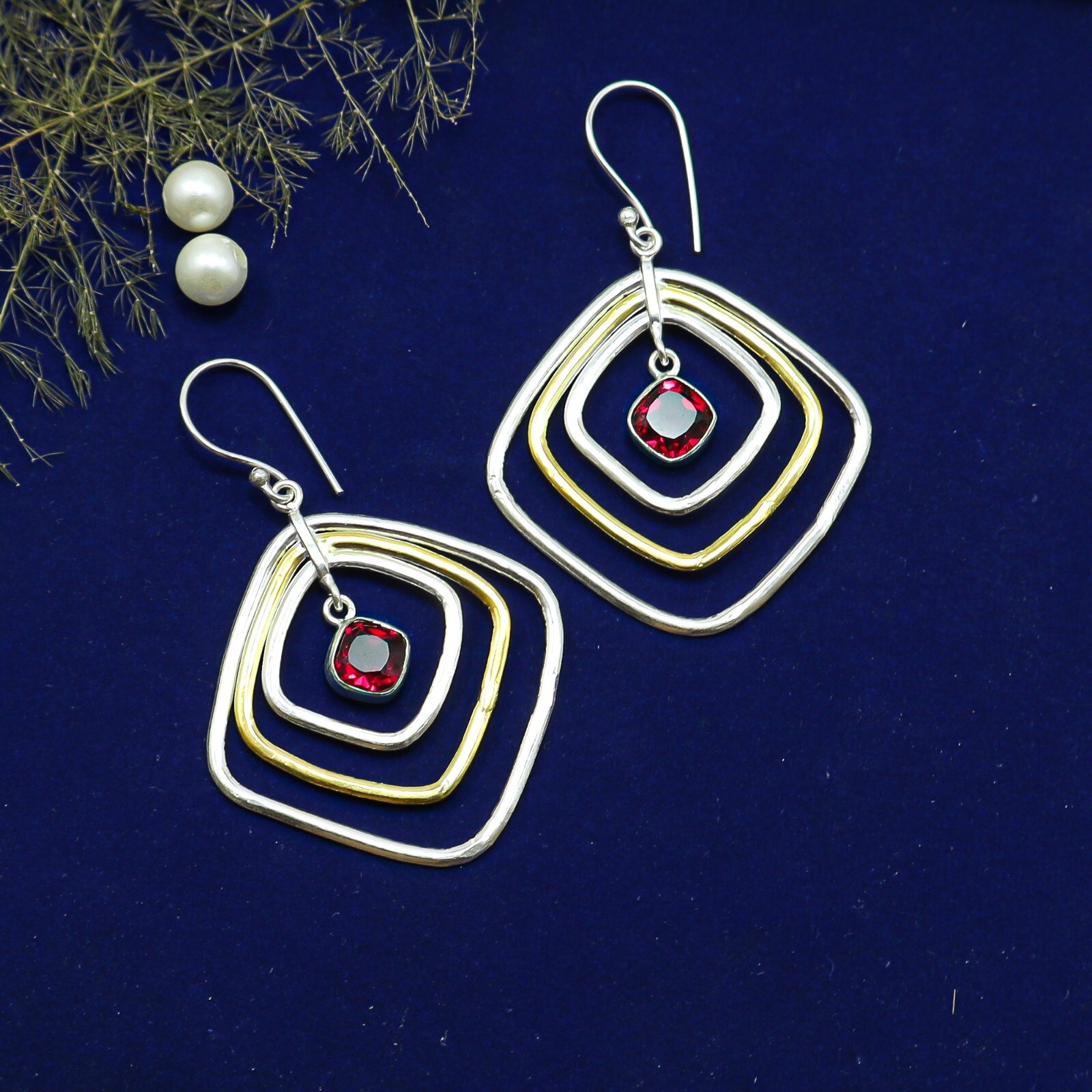Pink Rubellite Drop/Dangle Earrings Handcrafted Silver Valentine Gift 2.44″