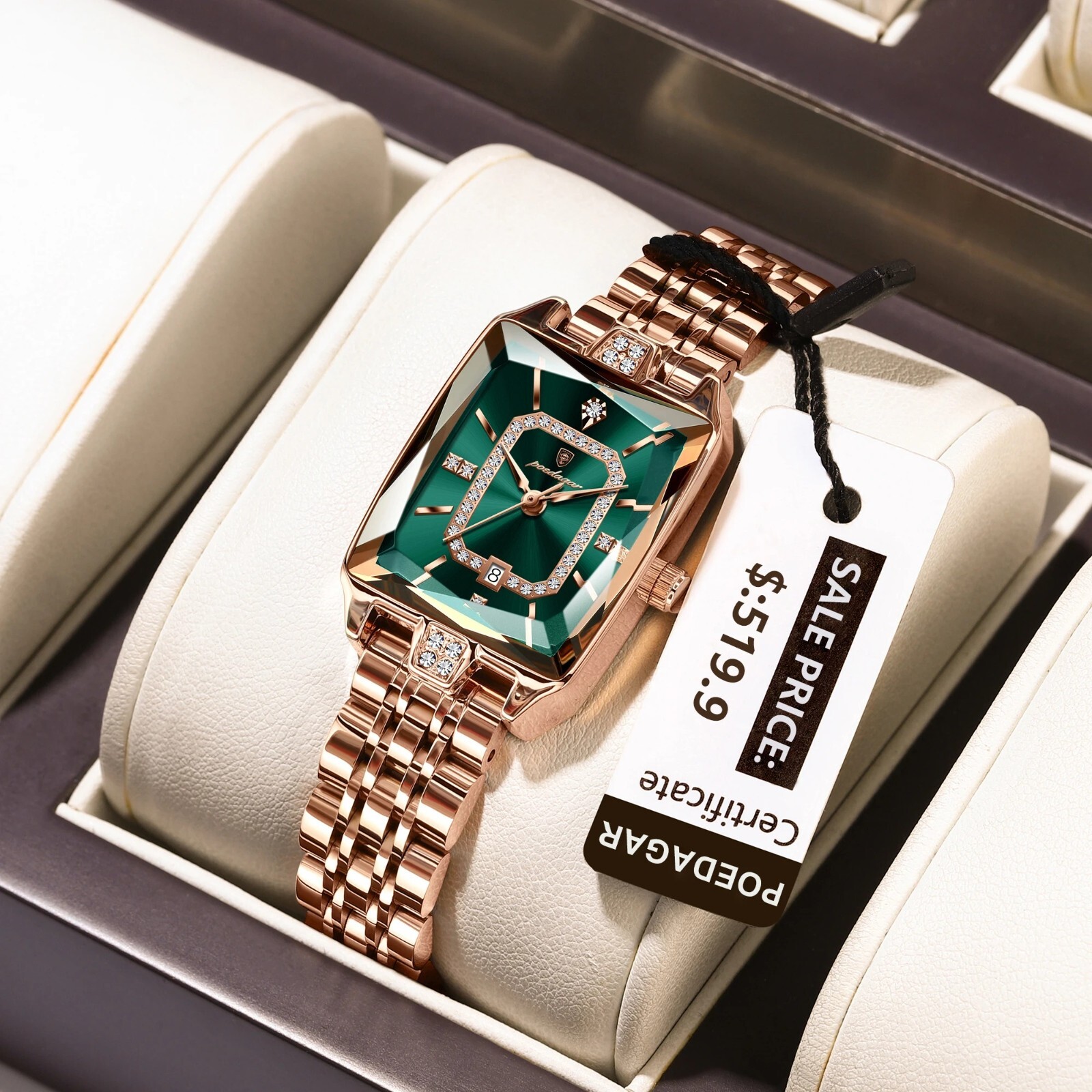Luxury Waterproof Numberless Quartz Stainless Steel Watch For Ladies Woman Girls