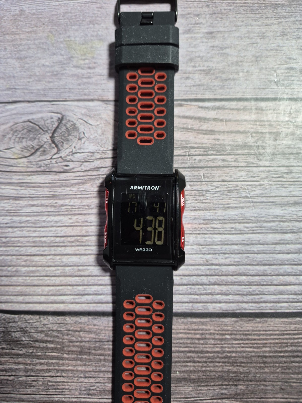 Armitron M807 WR330 Digital Sports Watch Black Red