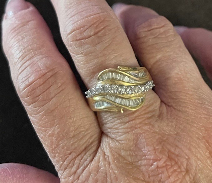 Affinity 3/4ct tw Diamond Round And Baguette Ring 14k Gold Sz 8