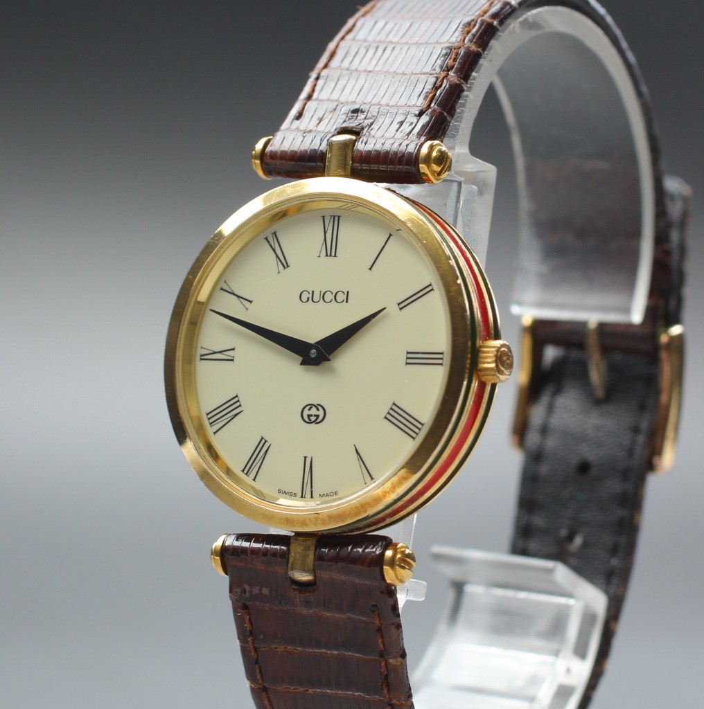 [N MINT] Vintage Gucci 2000M 30mm Ivory Roman Dial Sherry Line Quartz Mens Watch