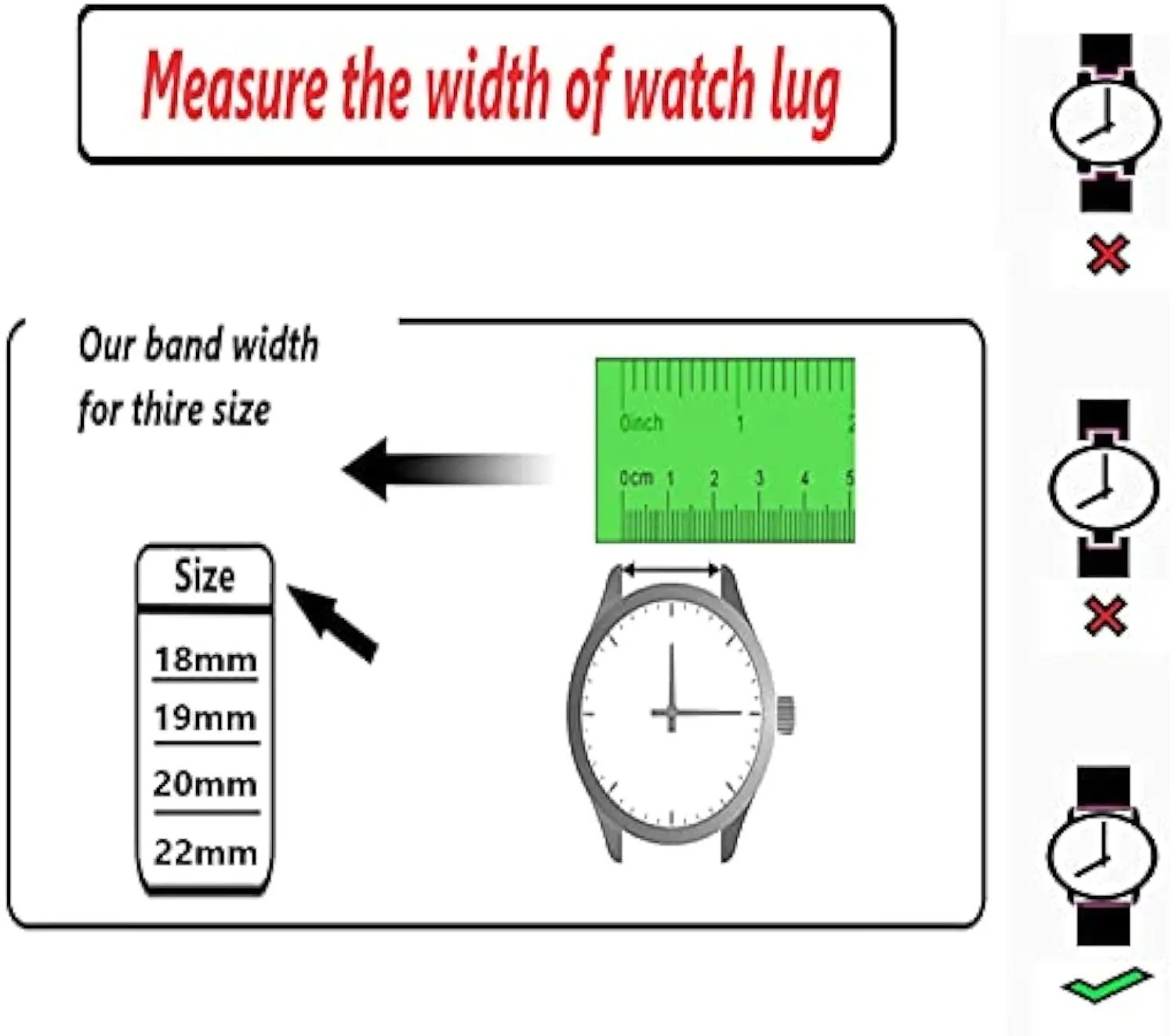 12–24mm Stainless Steel Mesh Metal Watch Strap Band Unisex