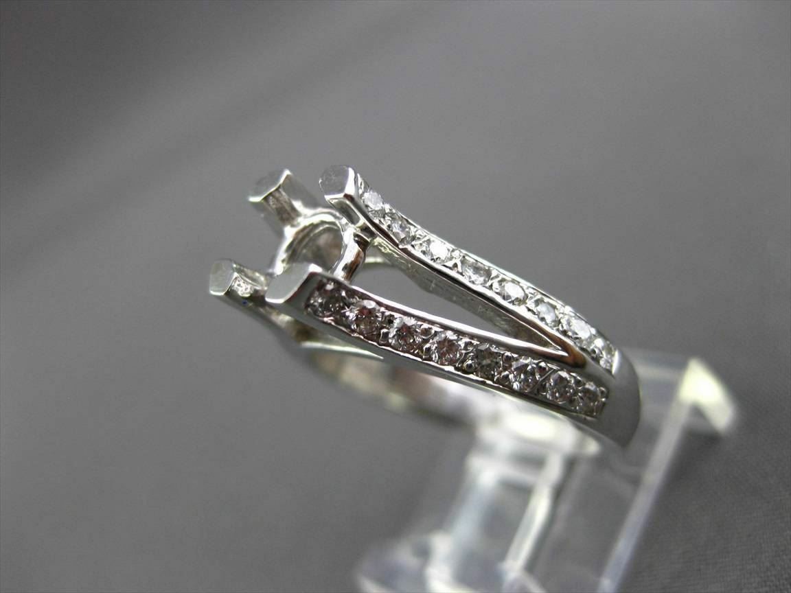 ESTATE .64CT DIAMOND 14K WHITE GOLD 3D TENSION SEMI MOUNT ENGAGEMENT RING #17691