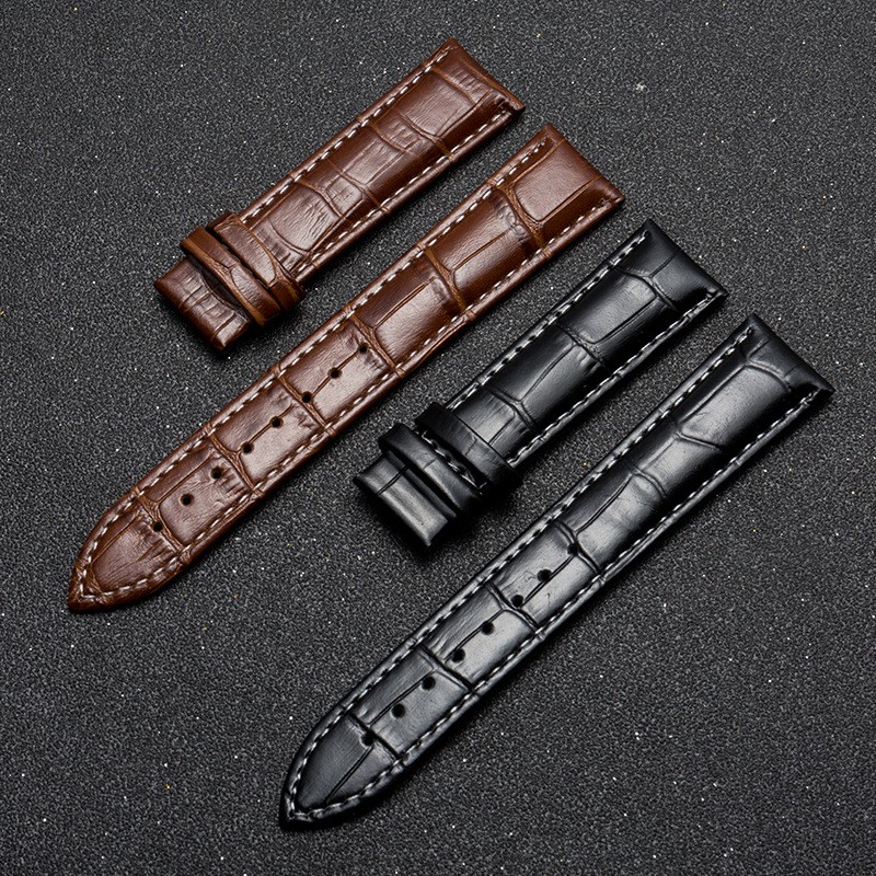 Quality Genuine Leather Watch Band Strap Alligator Grain 12-24mm Without Buckle