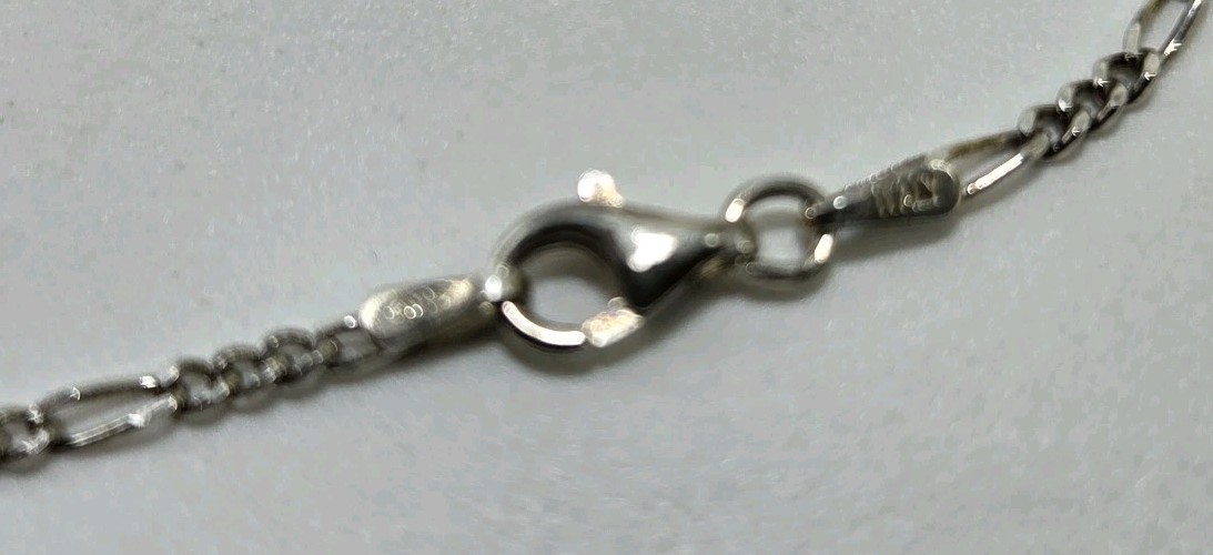 925 Sterling Silver Figaro Chain Anklet – 10-1/8″ – 2.65g – Made In Italy