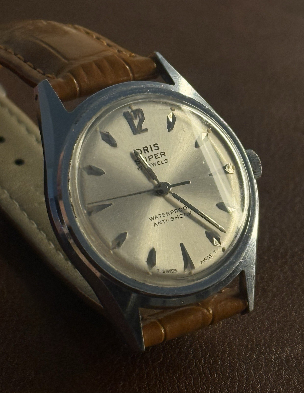 Vintage Oris Super 17J Manual Wind Swiss Made Silver Dial 33mm