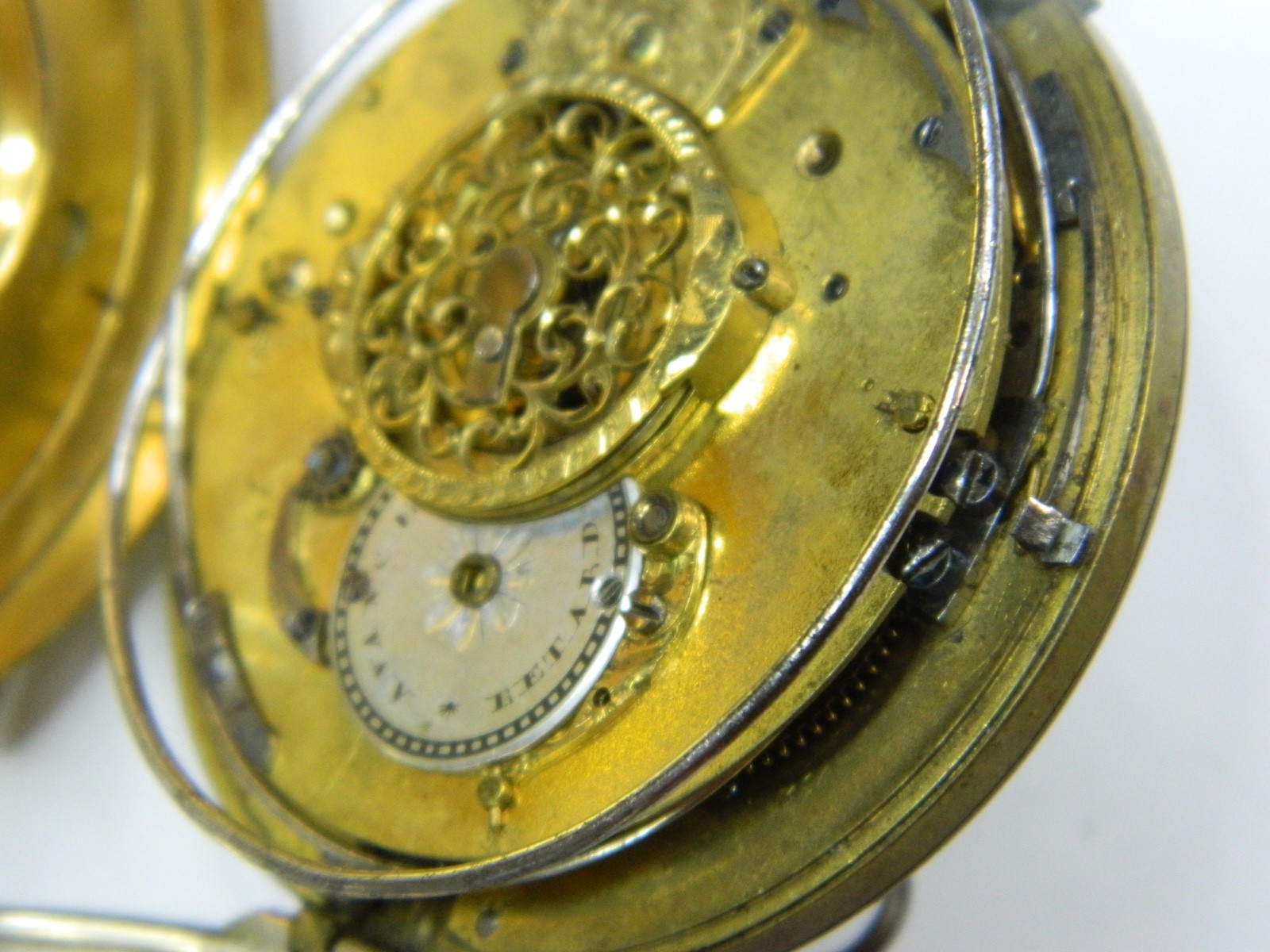 VERY RARE 18th CENTURY THIN FRENCH VERGE FUSEE REPEATER CHIME GONG POCKET WATCH