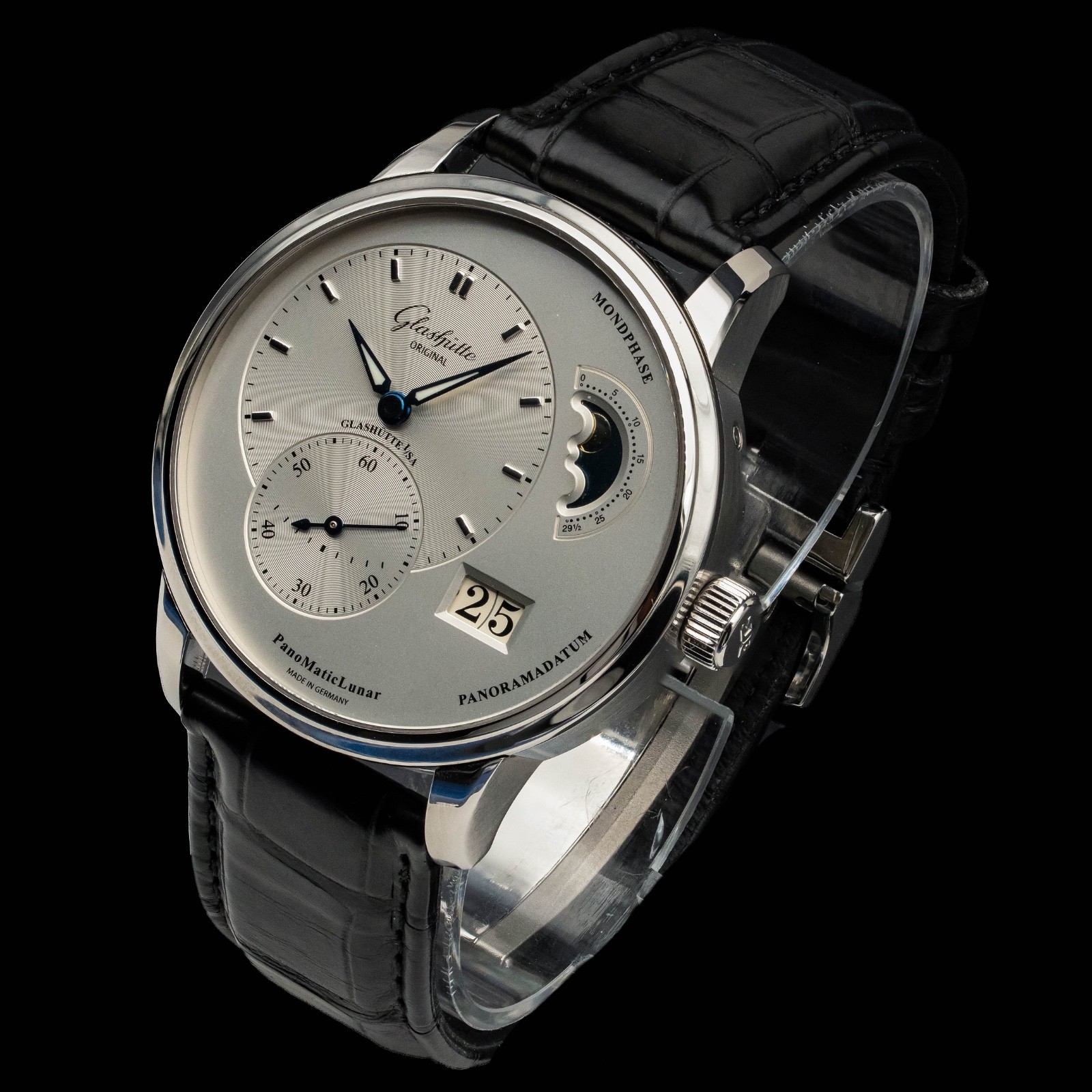 2024 Glashutte Original PanoMatic Lunar Silver 1-90-02-42-32-50 Full Set