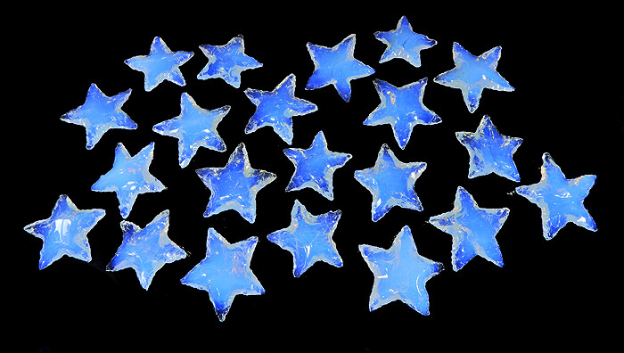 Opalite Star Crescent Star Healing Stone Metaphysical Glass Opal Carving Pm252