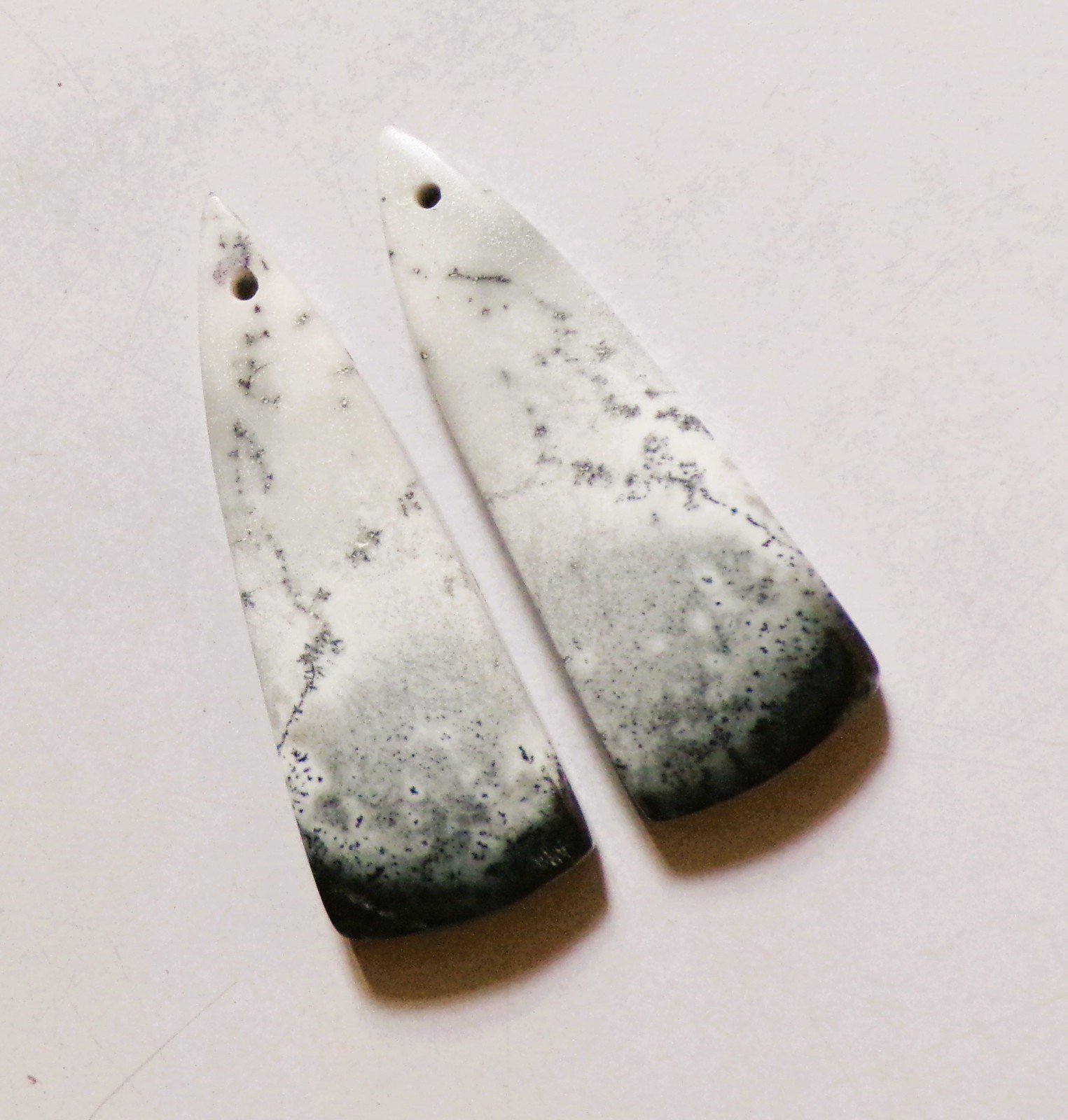 29.05 Cts Natural Dendrite Agate Cabochon Match Pair Gemstone 34X12MM 07