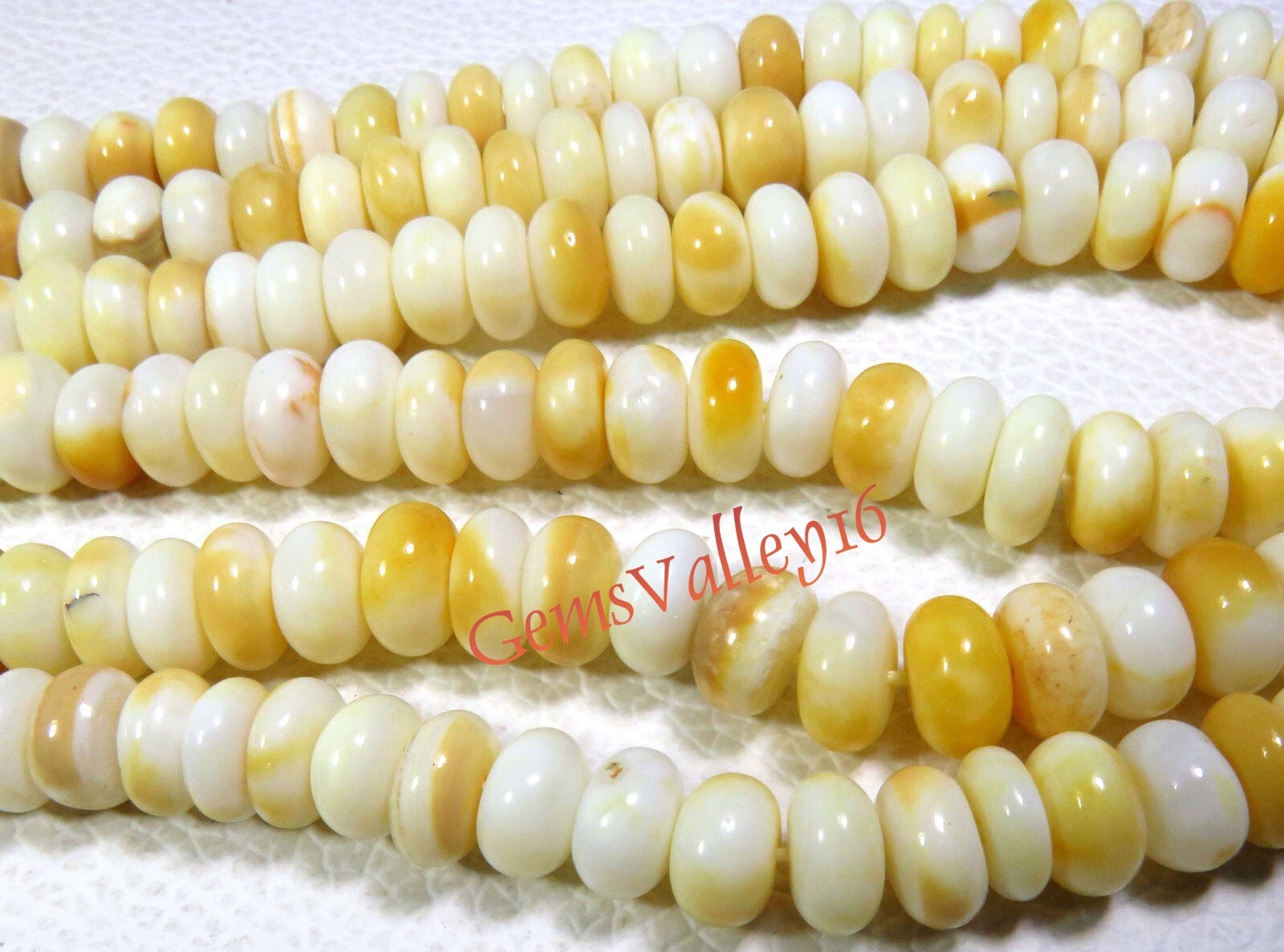 New Yellow Mustard Shaded Opal Smooth Gemstone Rondelle Briolette Beads 8-8.5mm