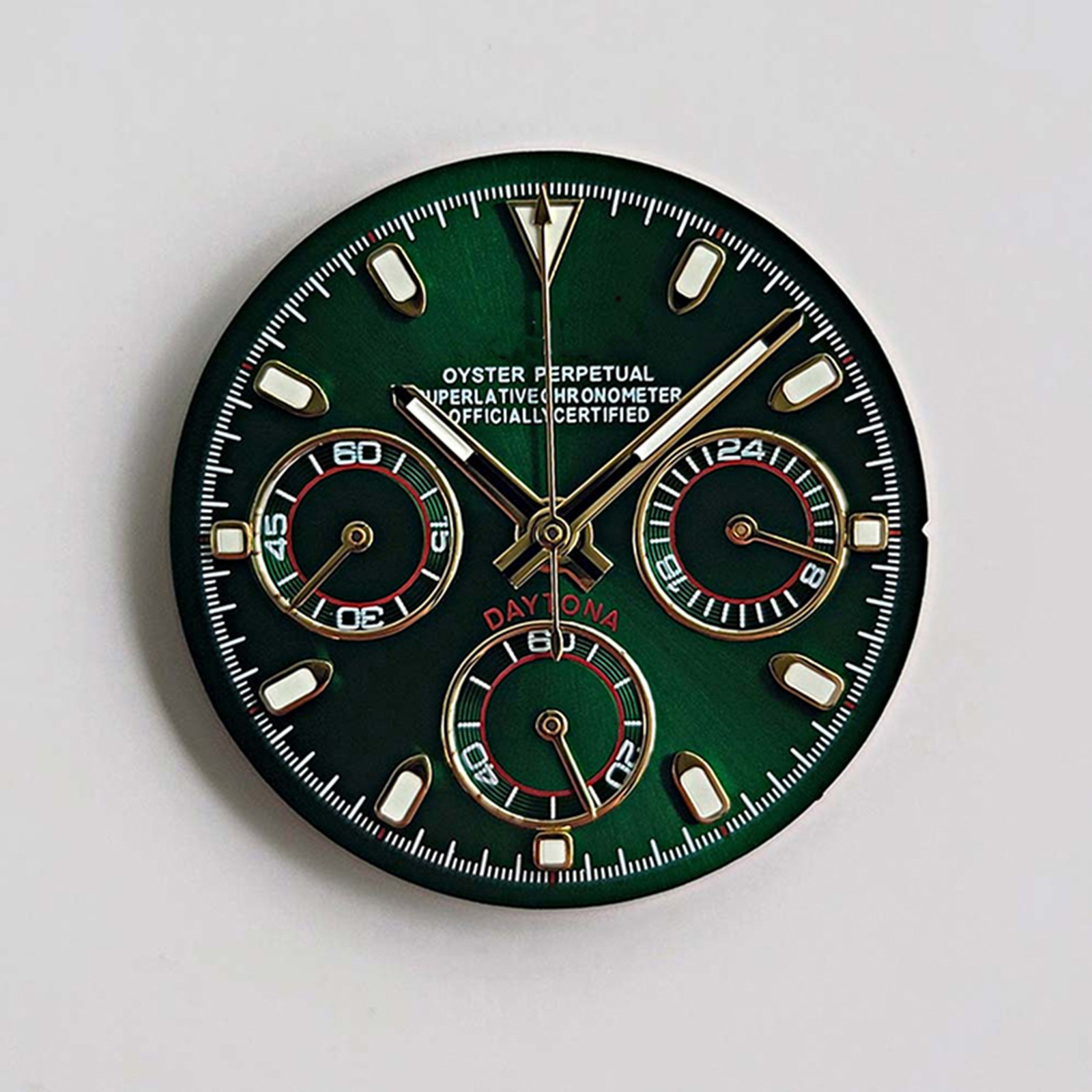 29.5MM Watch Dial Green Luminous Watch Accessories for VK63 Quartz Movement