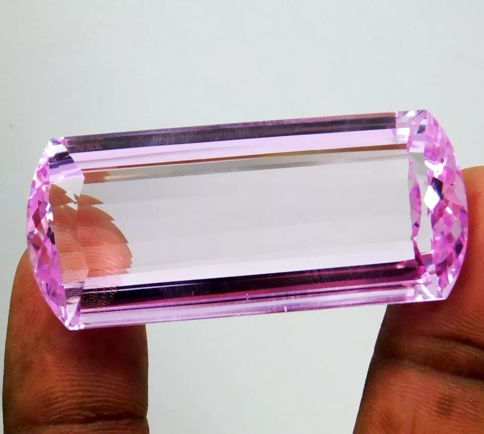 Natural 201.90 Ct Certified Brazilian Pink Kunzite Cushion Cut Loose Gemstone