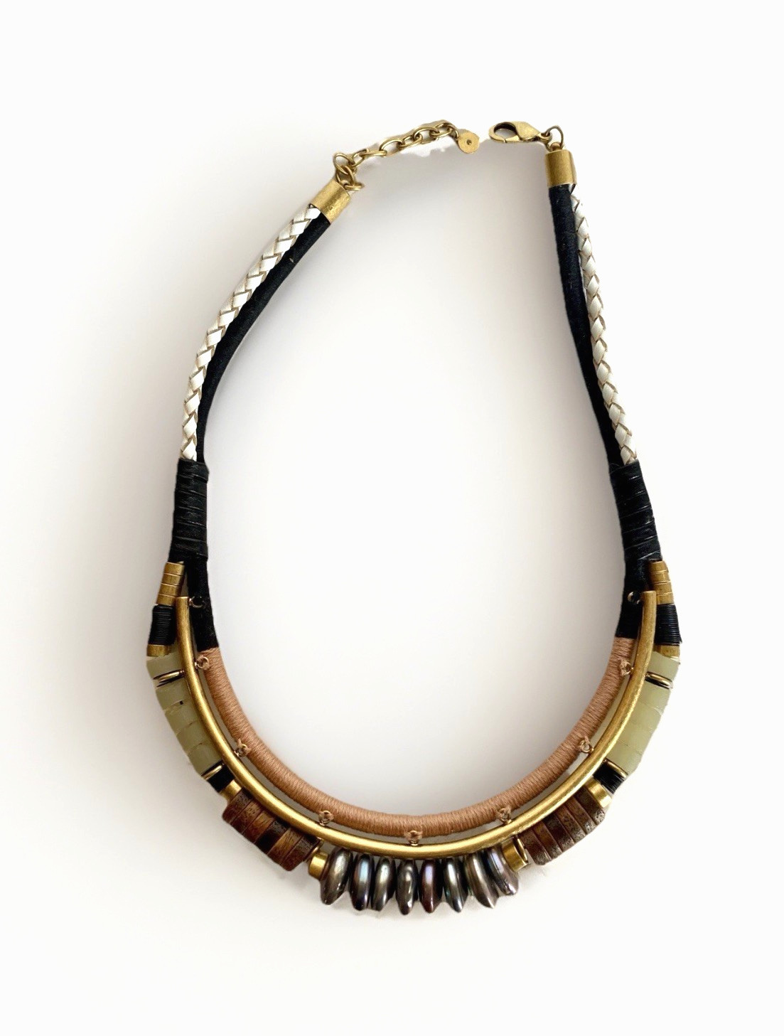 Adjustable Stella & Dot Alay Statement Wrapped Cord Necklace 17-1/2″ to 19-1/2″