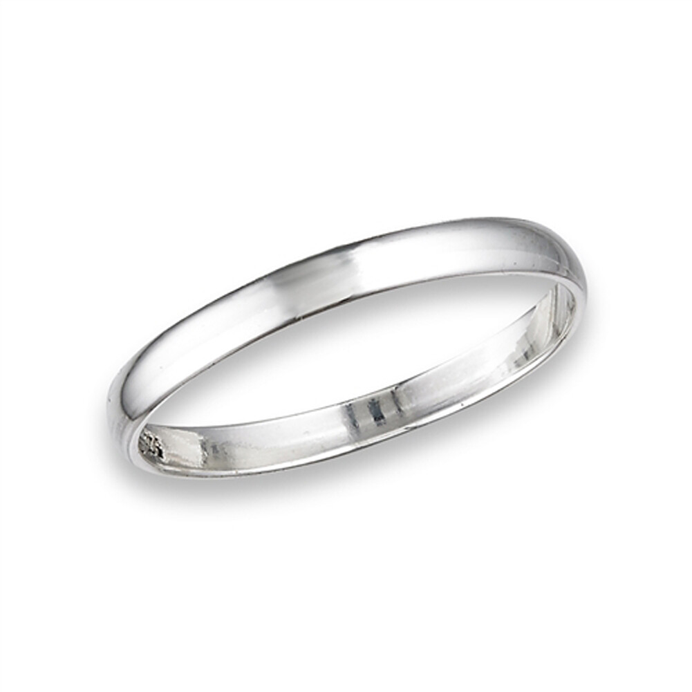 Men’s Wedding Band 2.5mm Classic Ring New .925 Sterling Silver Sizes 2.5-13