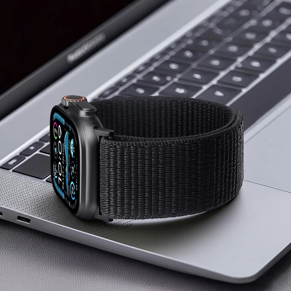 Ultra Wide Nylon Fabric Watch Band Compatible with Apple Watch 38mm 40mm 41mm 42