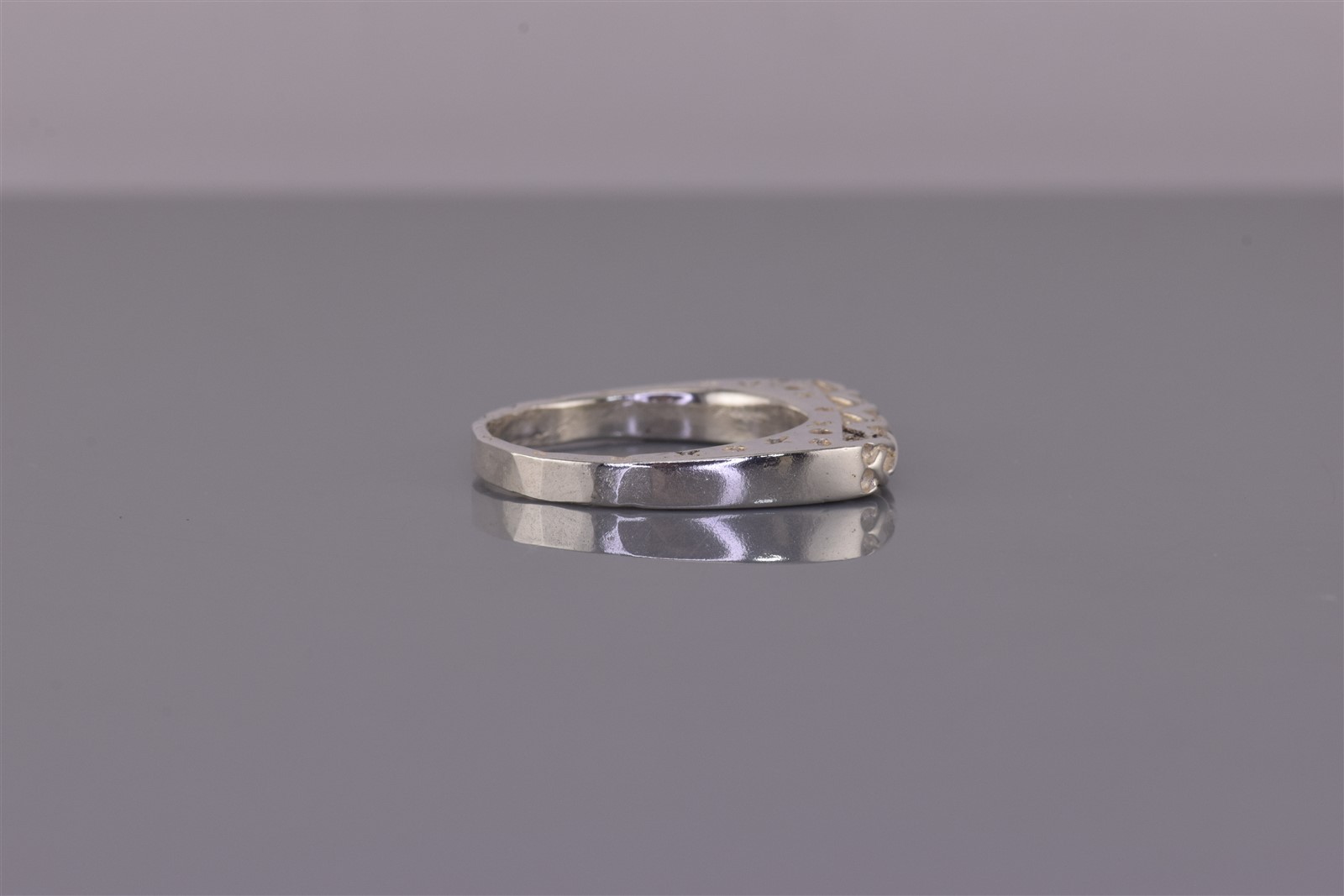 Sterling Silver 3.5mm Woven Crossover X`s & O`s Carved Band Ring 5g 925 Sz: 7