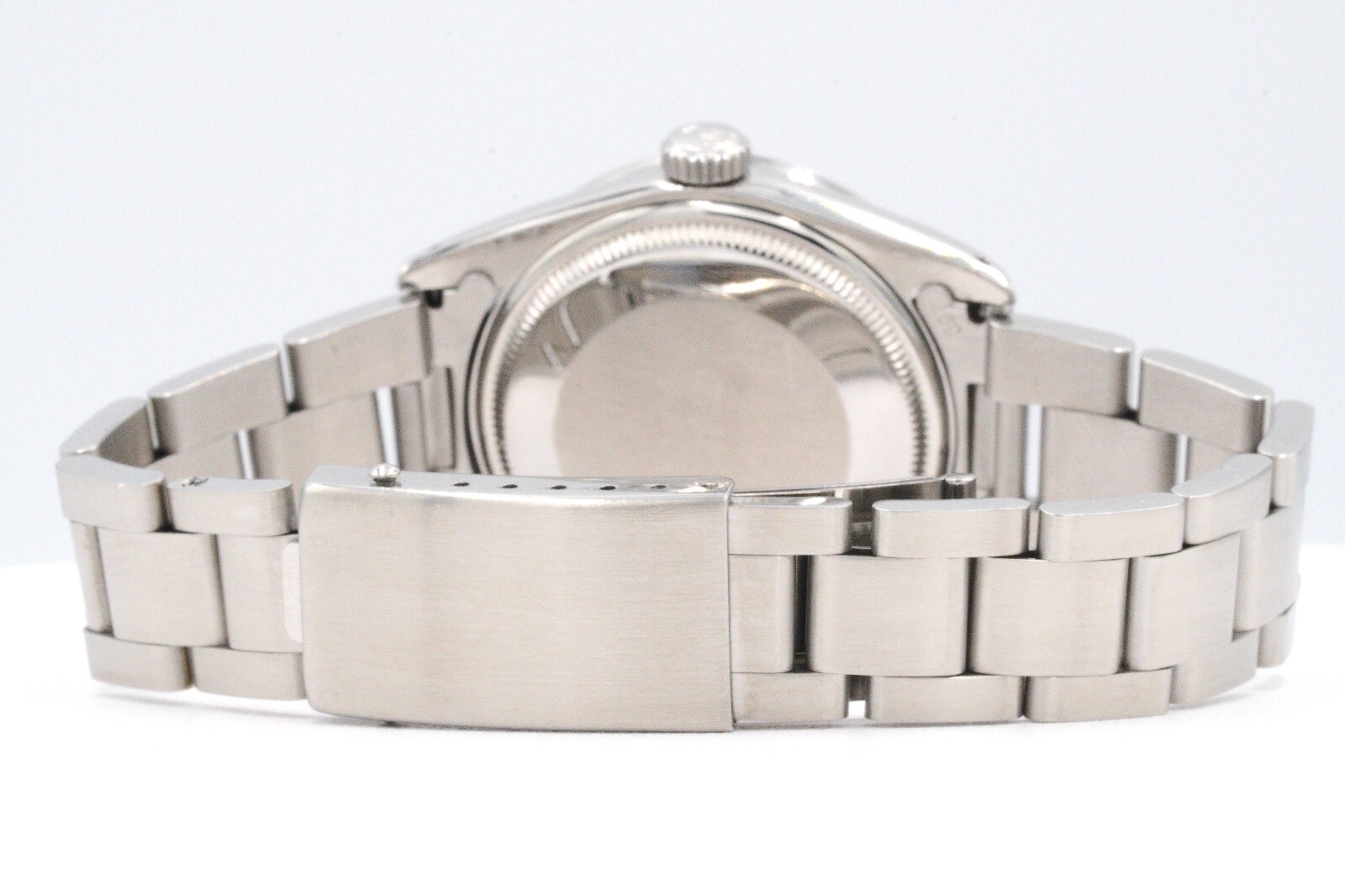 Mens Rolex Date Stainless Steel Watch Engine-Turned Index Bezel Silver Dial 1501