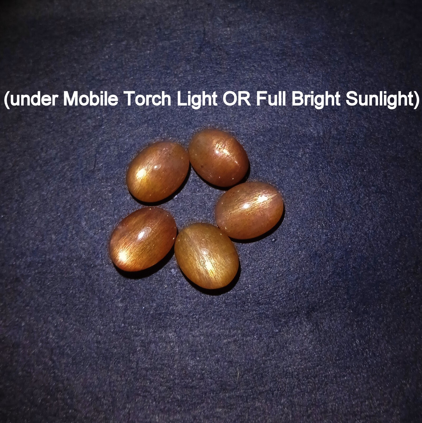 9.2 Carat 9×7 MM Natural Golden Brown Sunstone Oval Shape 5 Piece Lot Cabochon