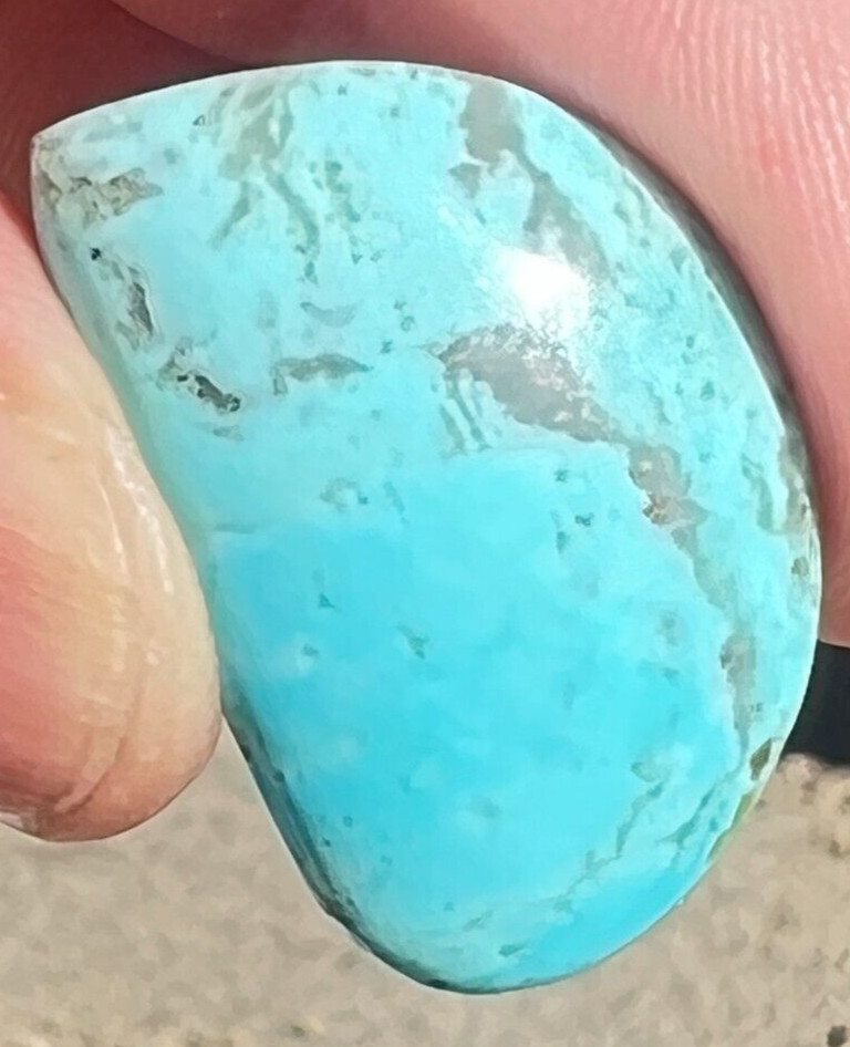 25cts Authentic Blue KINGMAN TURQUOISE Handmade Cab