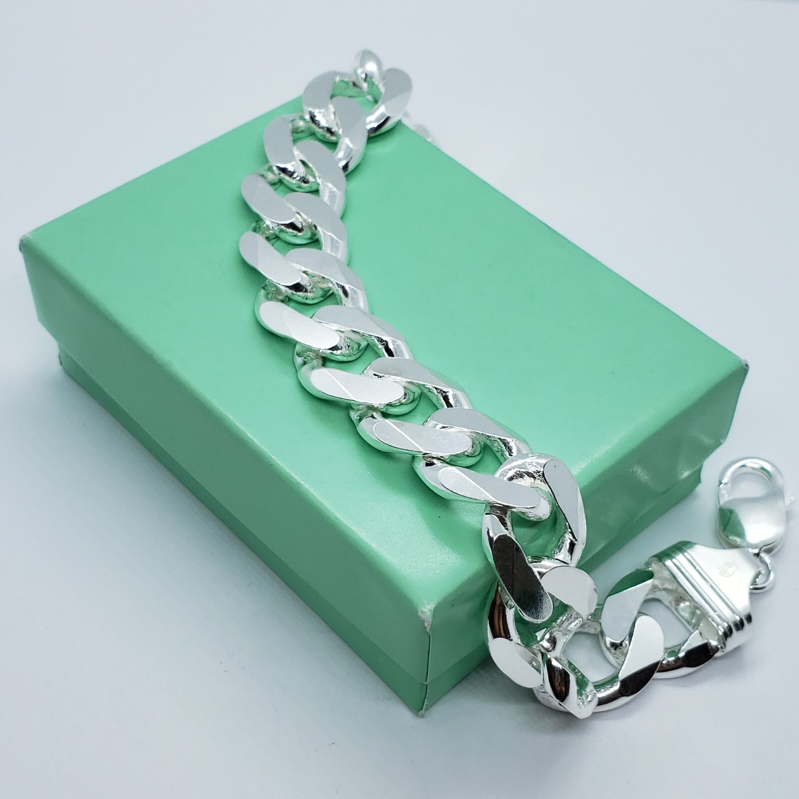 Sterling Silver Thick 9-17 mm Curb Link Bracelets Nickel Free Italy 7-10 inches