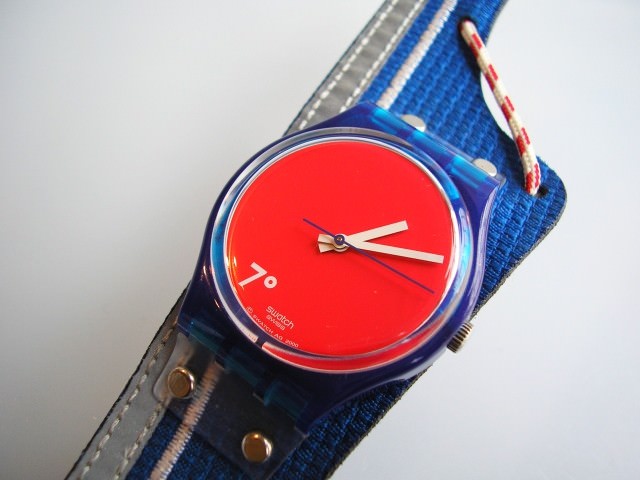 MY DEFENITION OF! Colorful Red & Blue Swatch with Buckle Clasp Band! NIB-RARE!