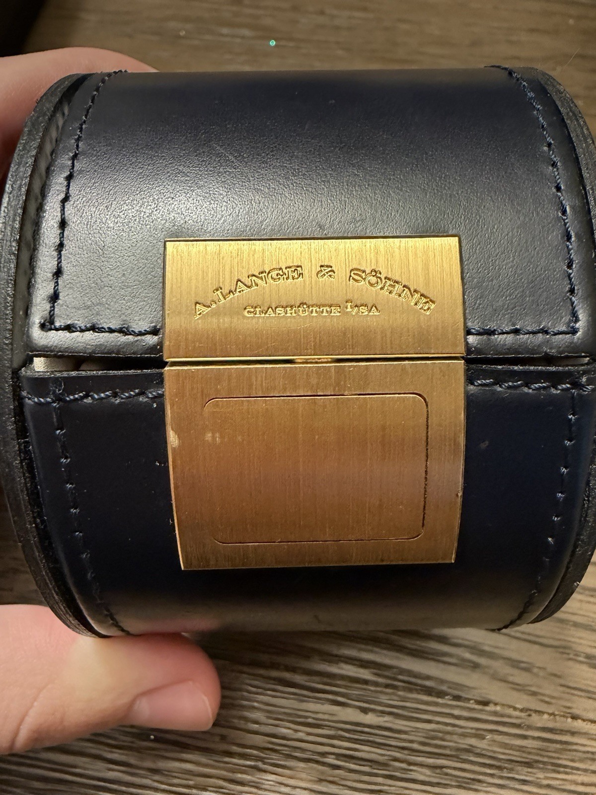 A. Lange & Sohne Travel Watch Case Söhne Watch Box Navy Blue Leather