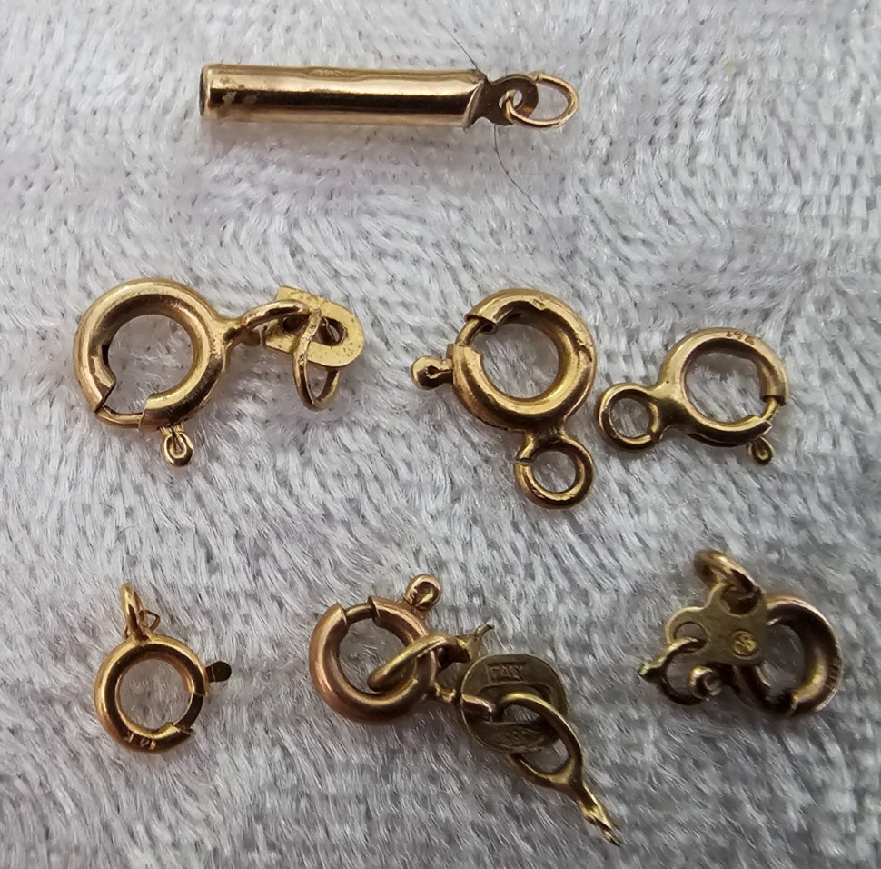 Solid 14K Gold Lot of 12 Jewelry Clasps Findings 5 Grams