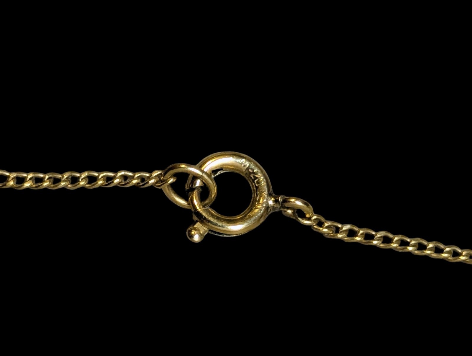 Vintage 12K GF Gold Filled Pearl Leaf Art Deco Choker Necklace 14″ Dainty