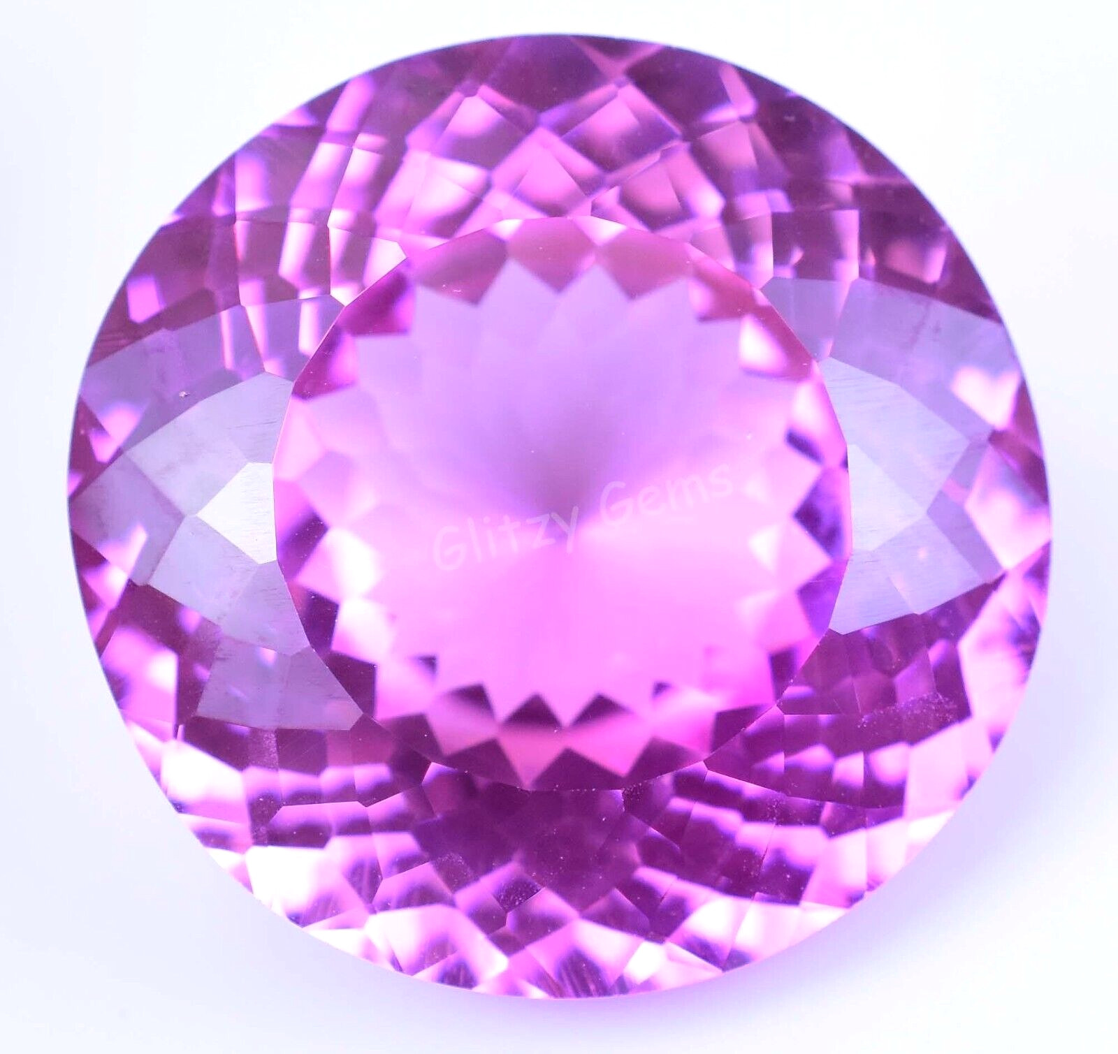 Natural Mogok Pink Ruby 66.10Ct Round Certified Flawless Gigantic Loose Gemstone