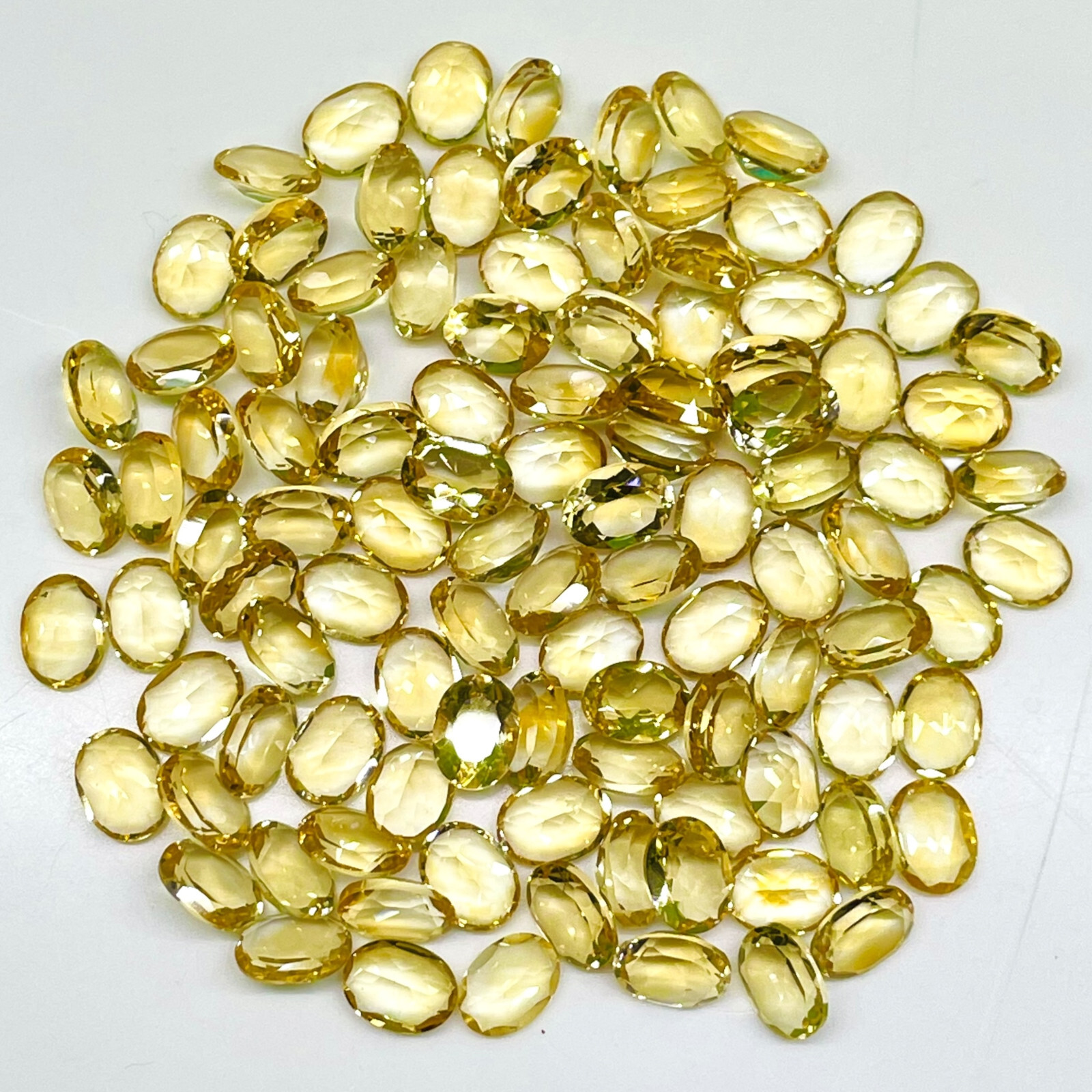 VVS 30 Pcs Natural Brazilian Citrine 8x6mm Oval Cut Loose Untreated Gemstones