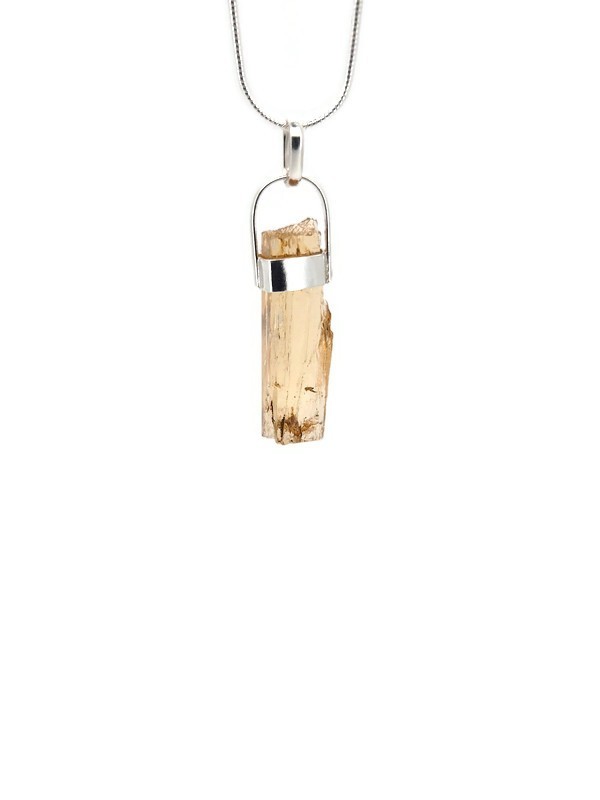 Imperial Topaz Pendant Unisex Unique Shape Father’s Day Gift NOVEMBER BIRTHSTONE