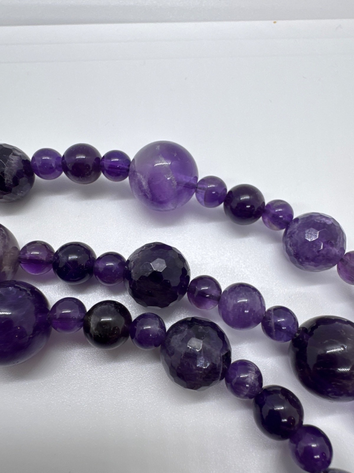 Mine Finds by Jay King DTR Sterling Silver 925 Amethyst Bead Necklace 34″-37″