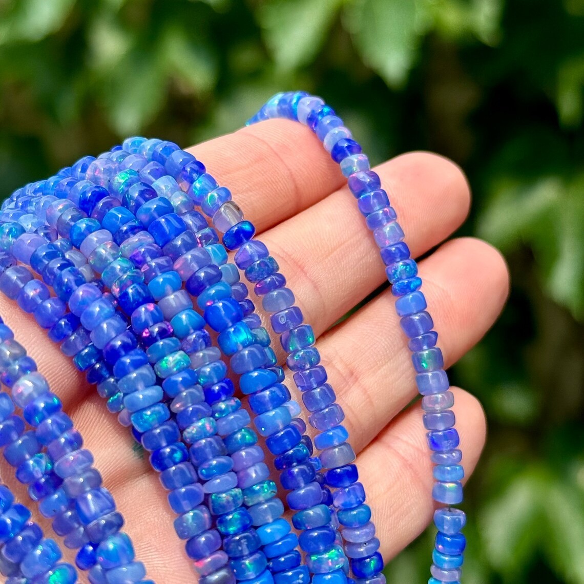 Blue Opal Beads, 3mm to 4mm, Blue Gemstone Beads, Blue Ethiopian Opal,