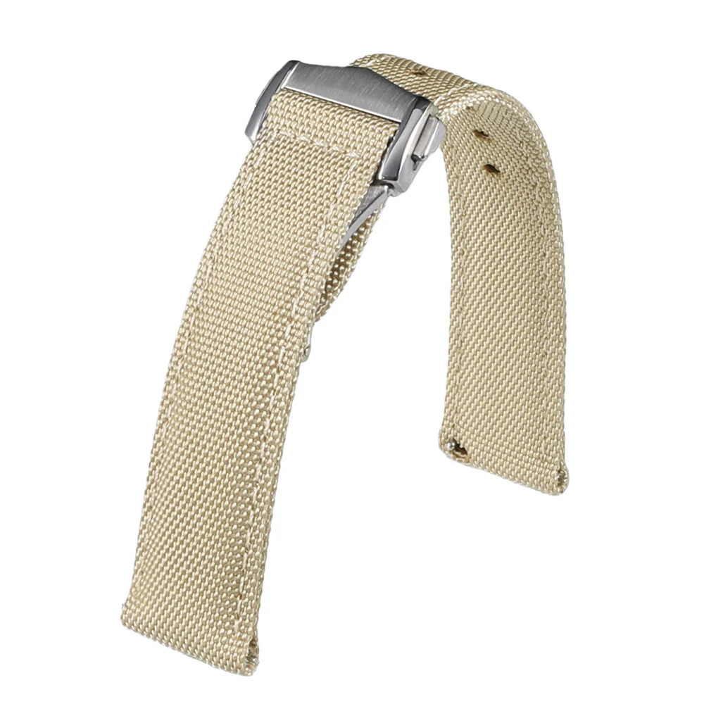 20mm 22mm Sailcloth Watchband Folding Buckle Deployant Quick Release For Omega